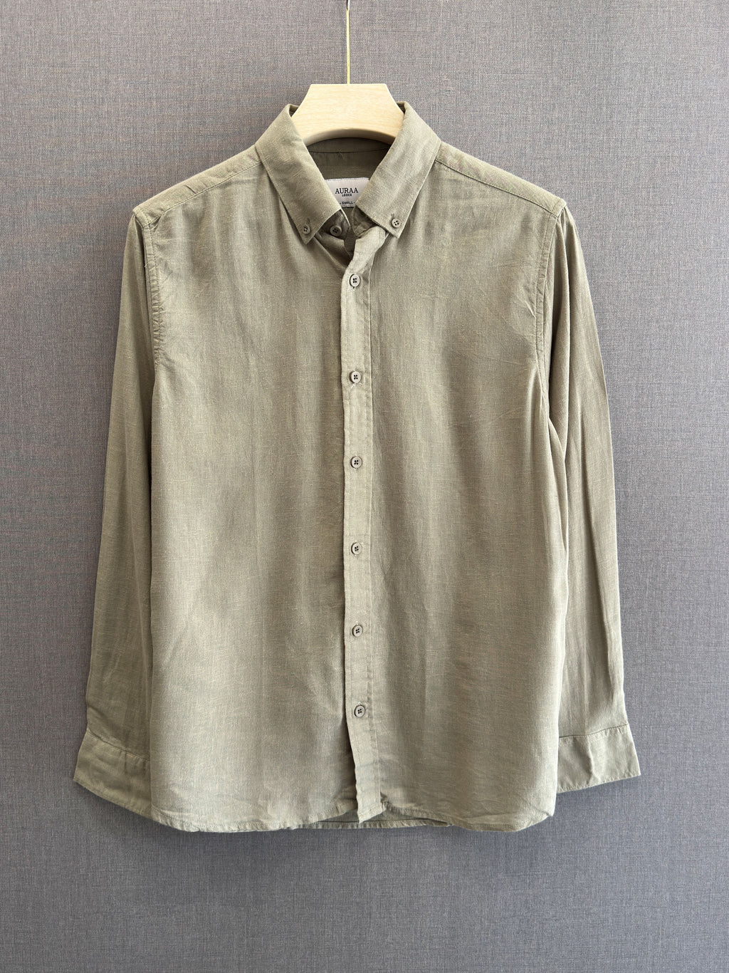 Auraa Luxe Linen Shirt - Sage Mist