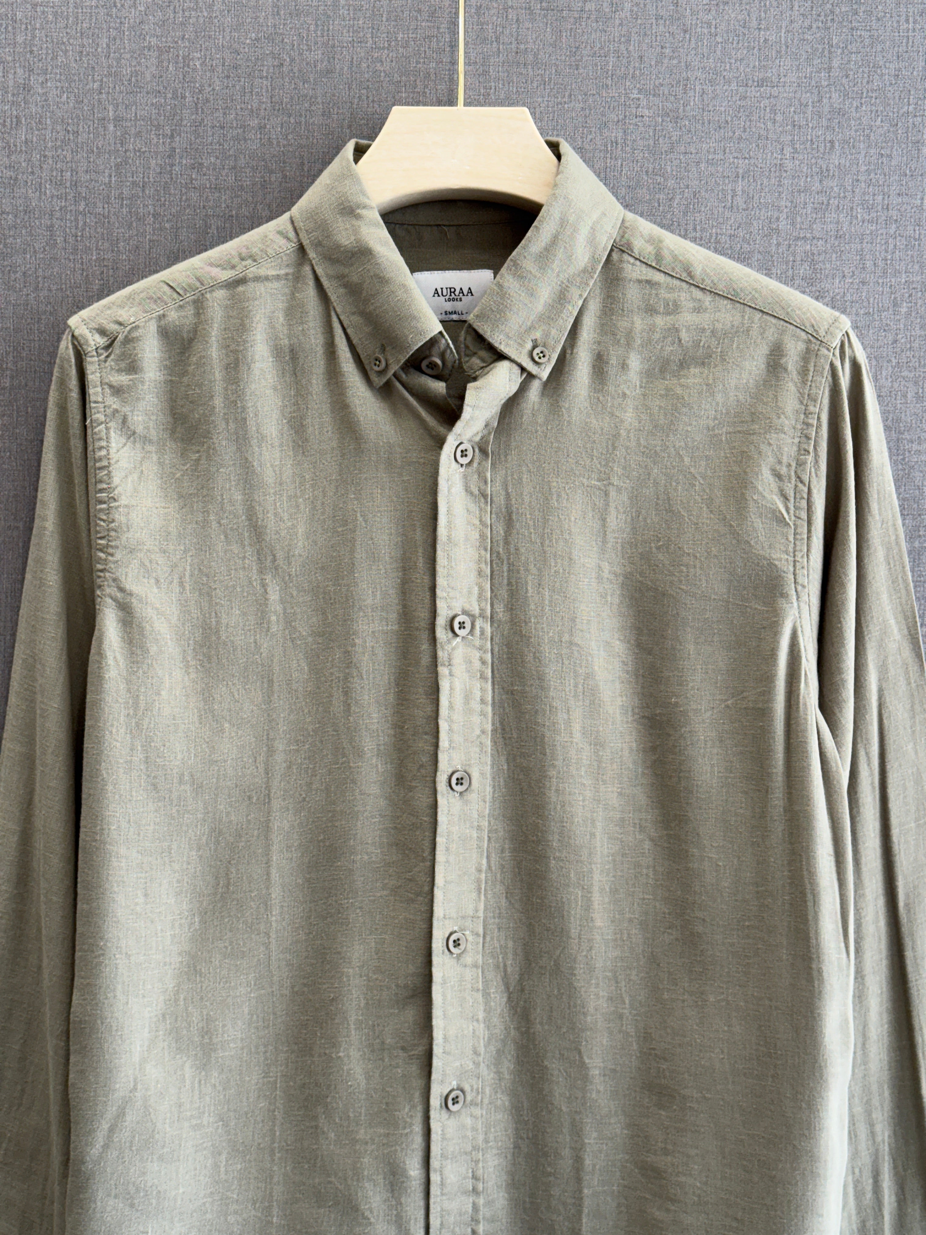 Auraa Luxe Linen Shirt - Sage Mist