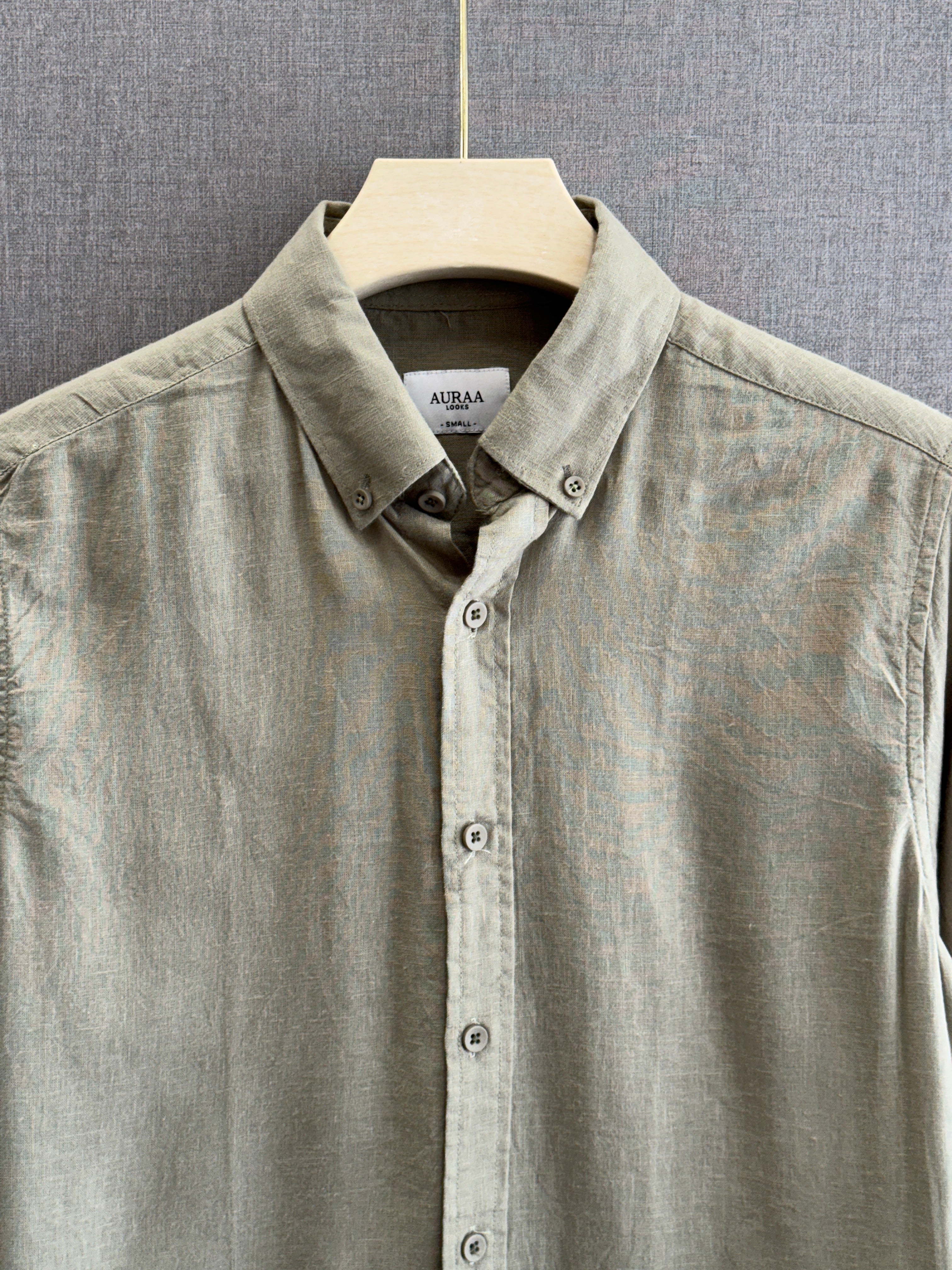 Auraa Luxe Linen Shirt - Sage Mist