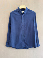 Auraa Luxe Linen Shirt - Midnight Blue