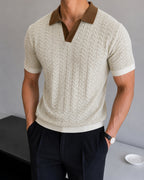 Wave Knit Polo - Vintage Cream