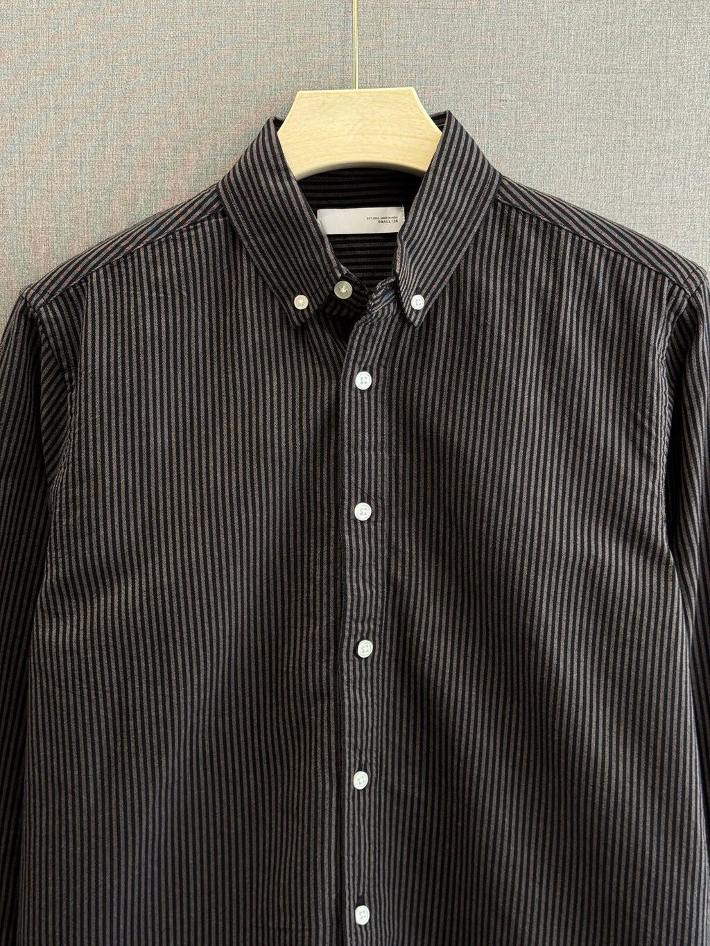 Oxford Stripe Shirt - Midnight Charcoal