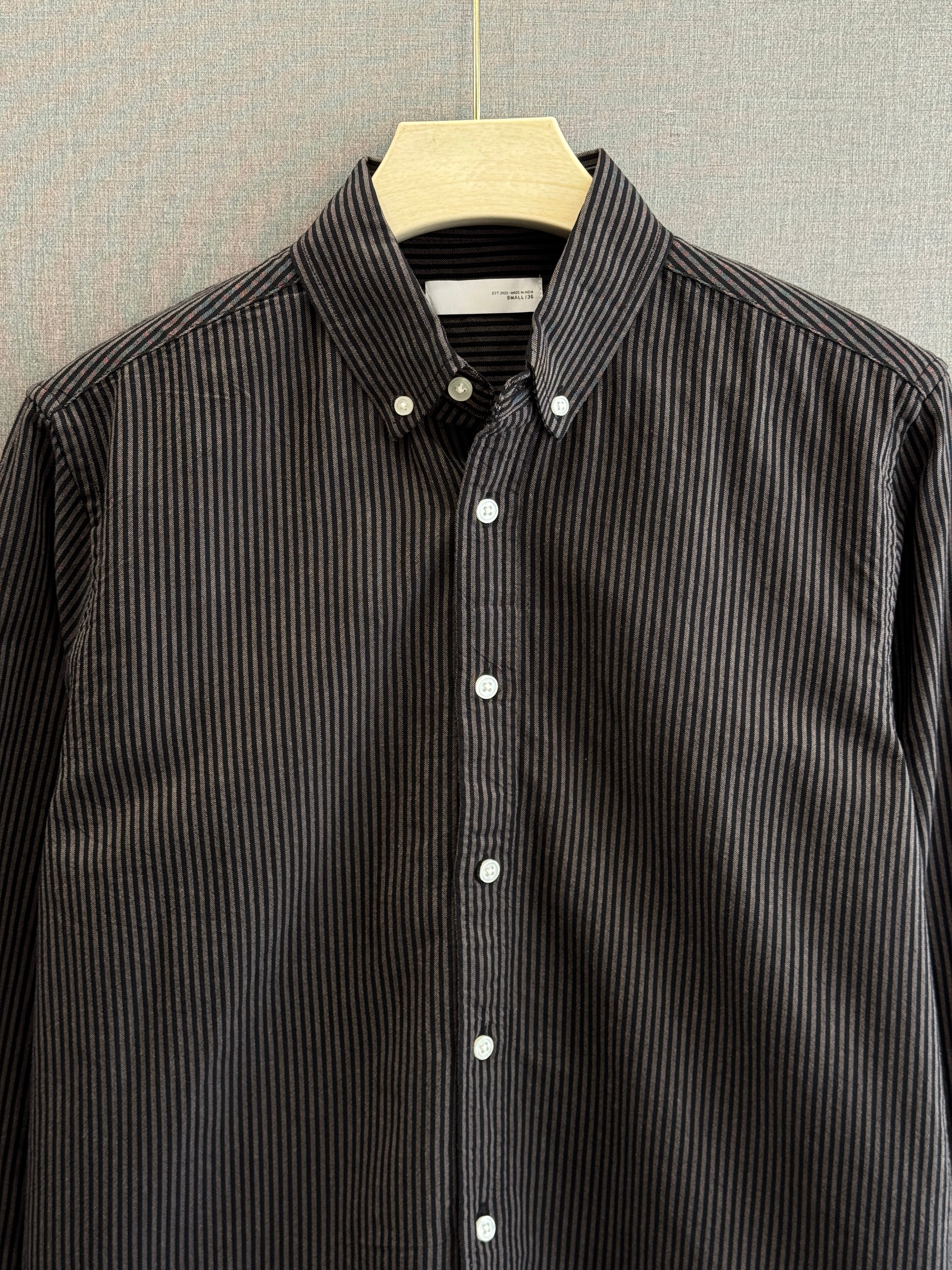 Oxford Stripe Shirt - Midnight Charcoal