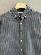 Oxford Stripe Shirt - Slate Blue