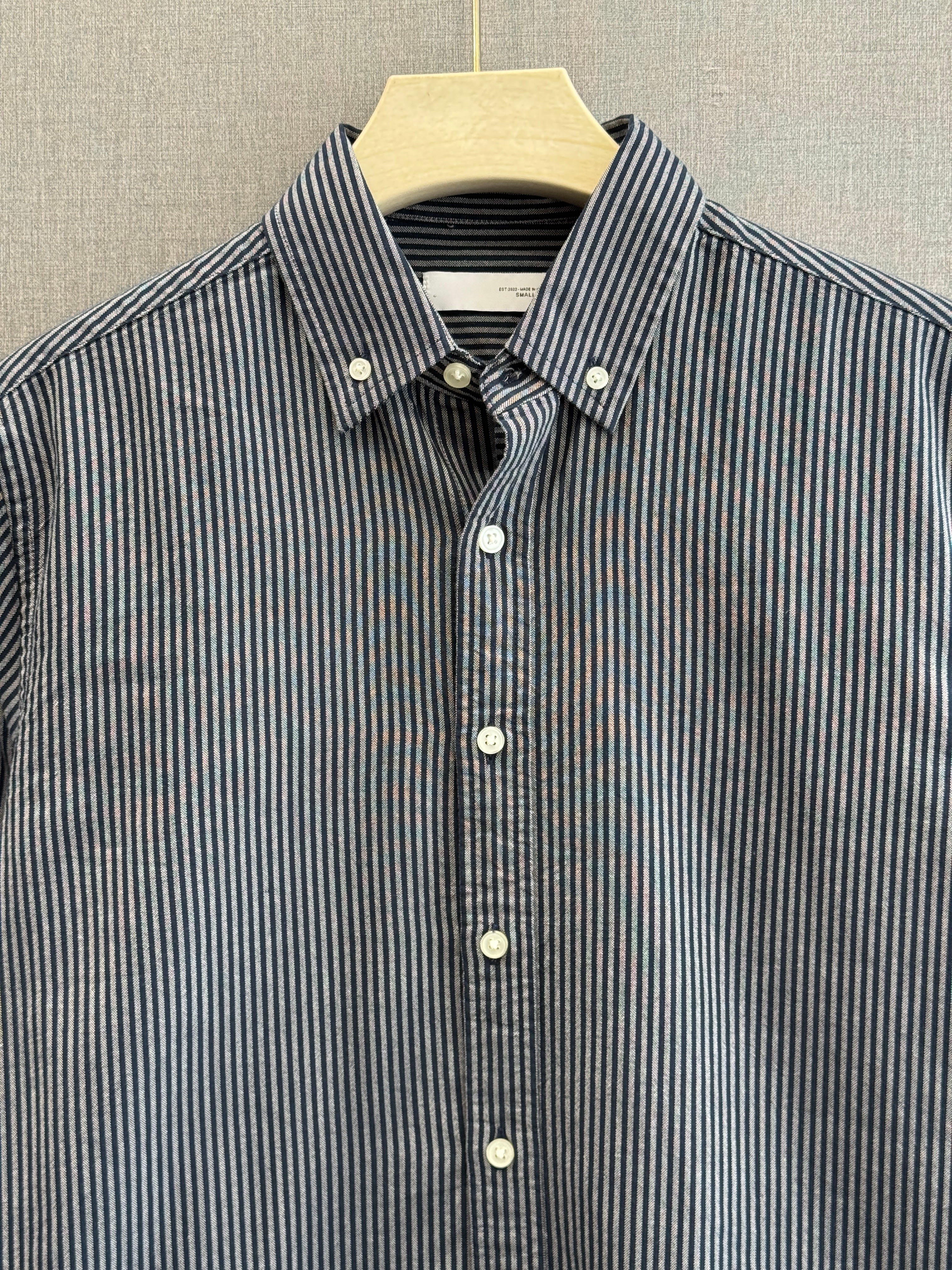 Oxford Stripe Shirt - Slate Blue
