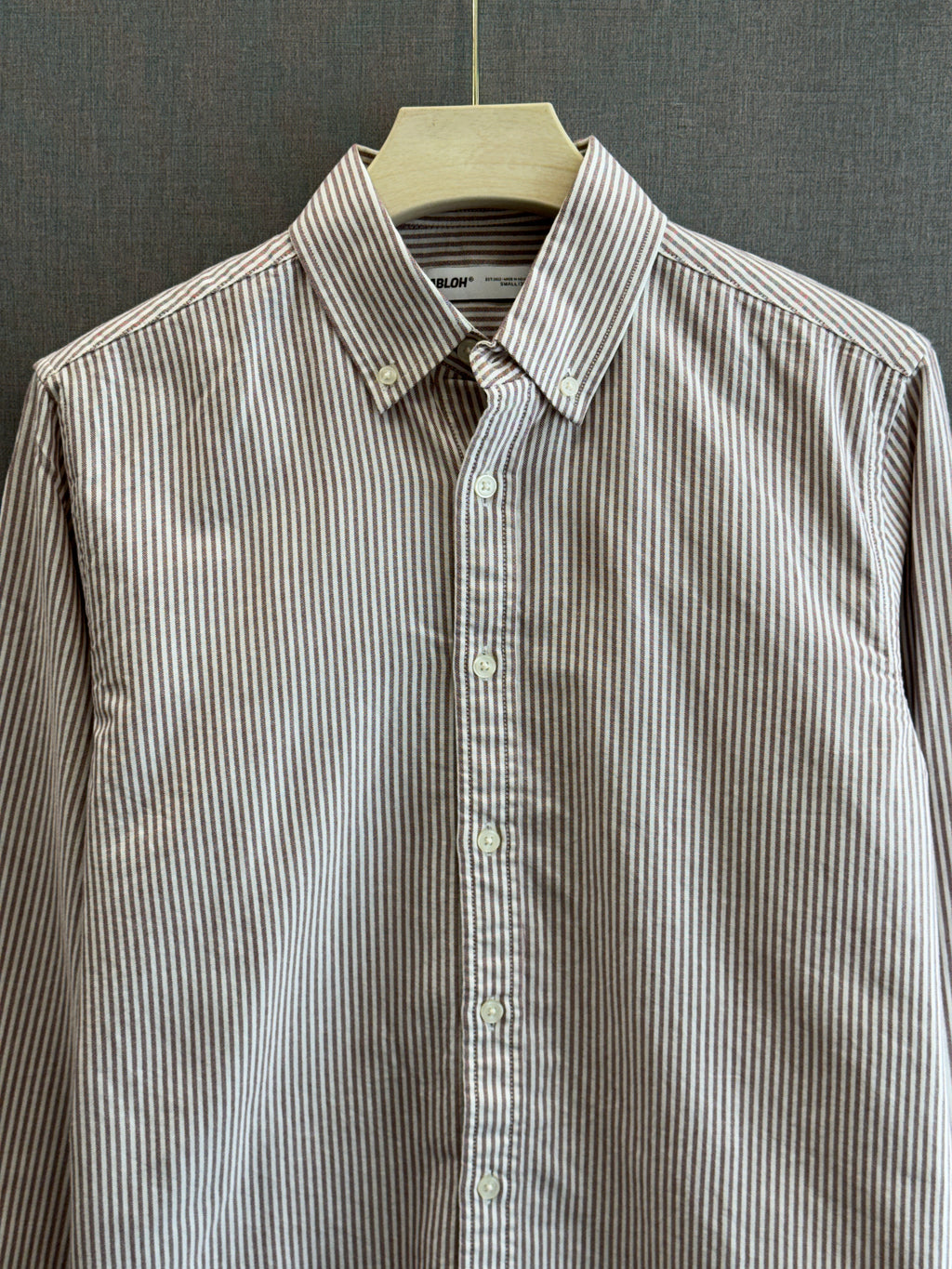 Oxford Stripe Shirt - Sand Taupe