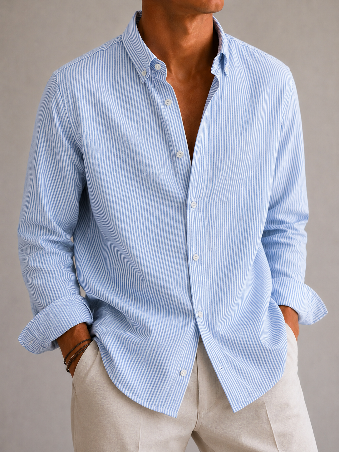 Oxford Stripe Shirt - Sky Blue