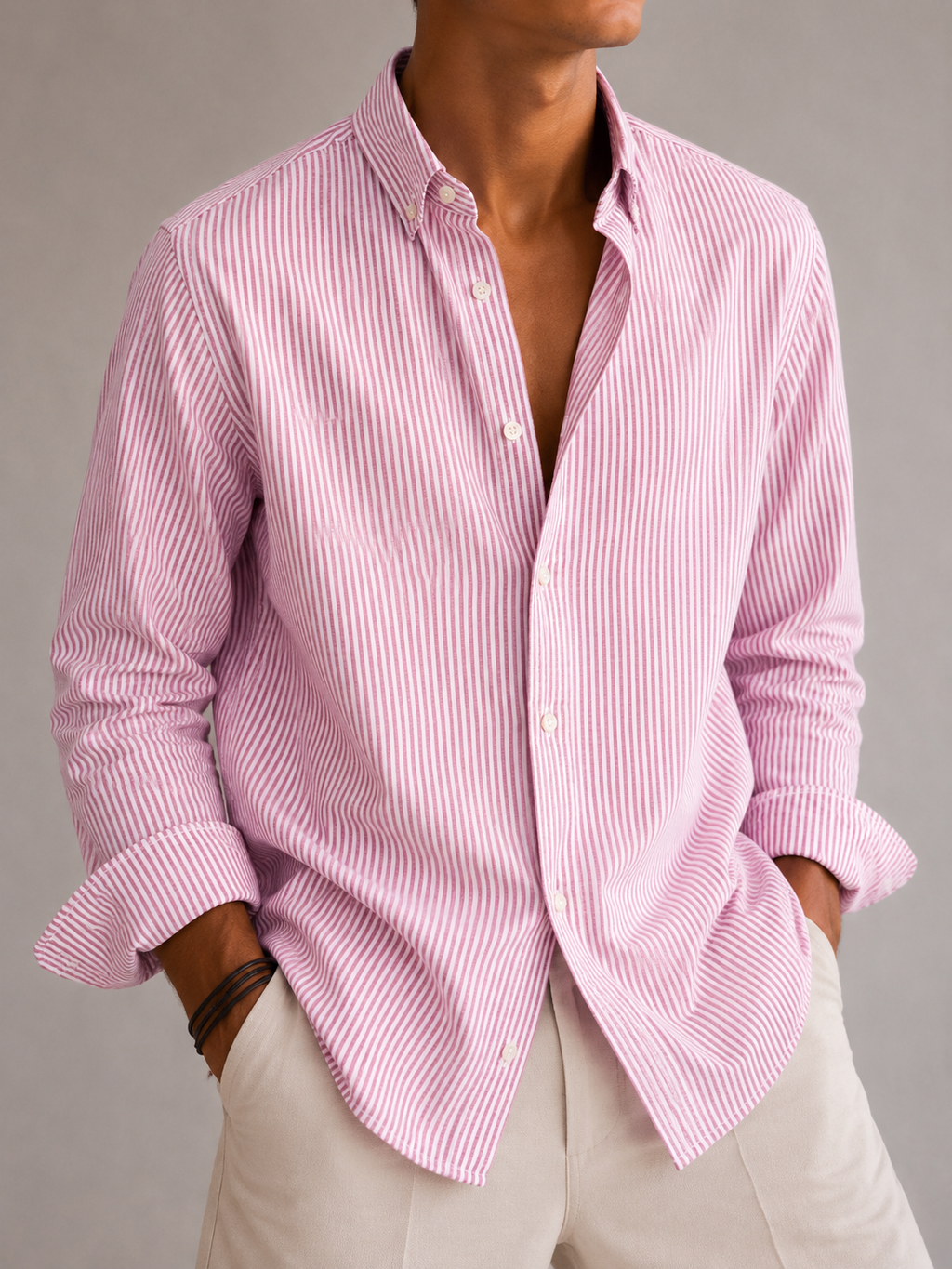 Oxford Stripe Shirt - Rose Pink