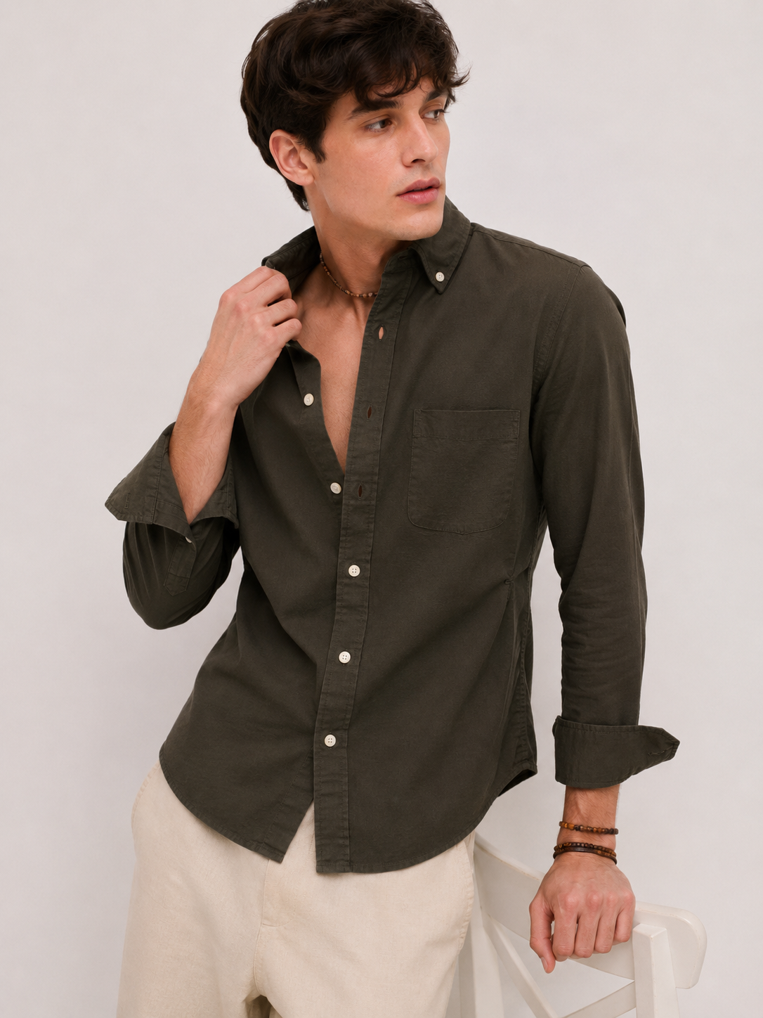 Classic Oxford Shirt - Olive Green