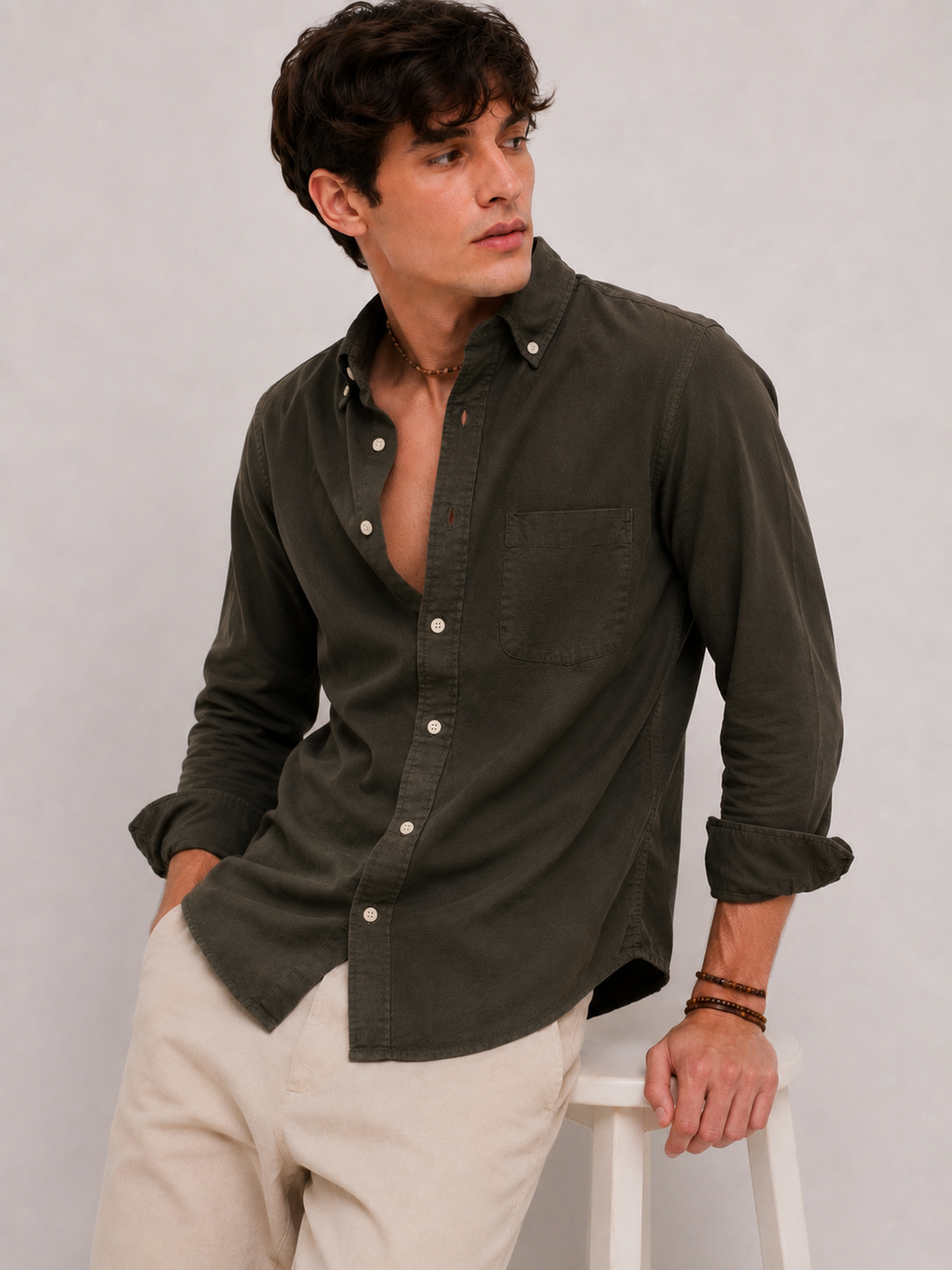 Classic Oxford Shirt - Olive Green
