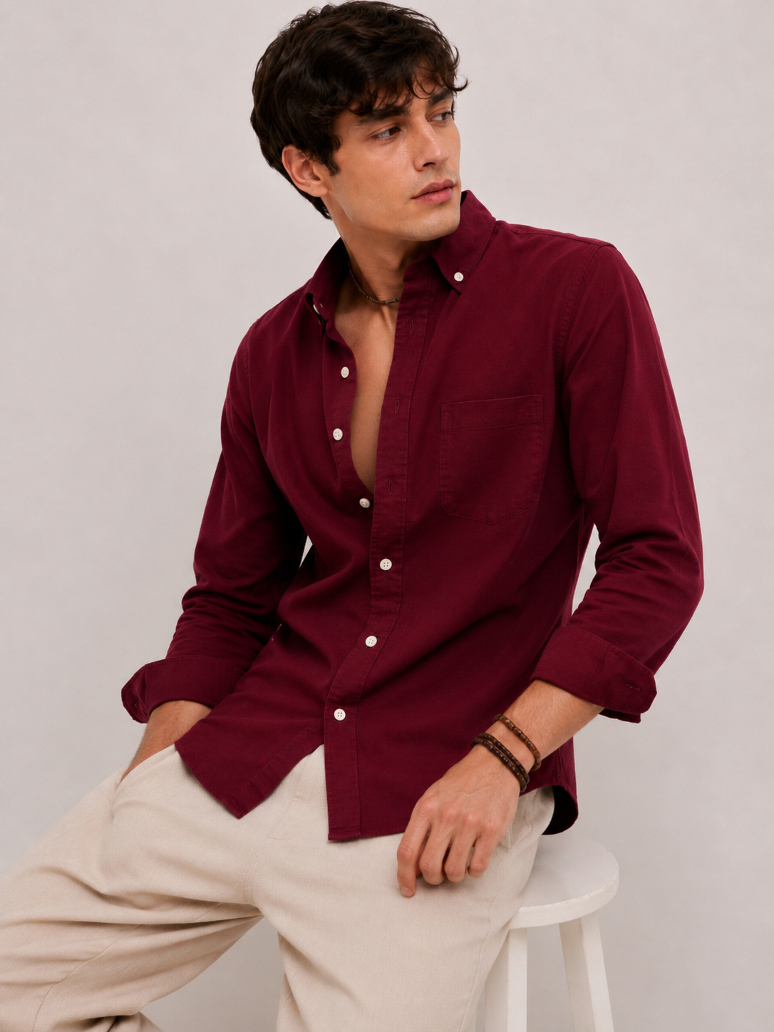 Classic Oxford Shirt - Burgundy Wine