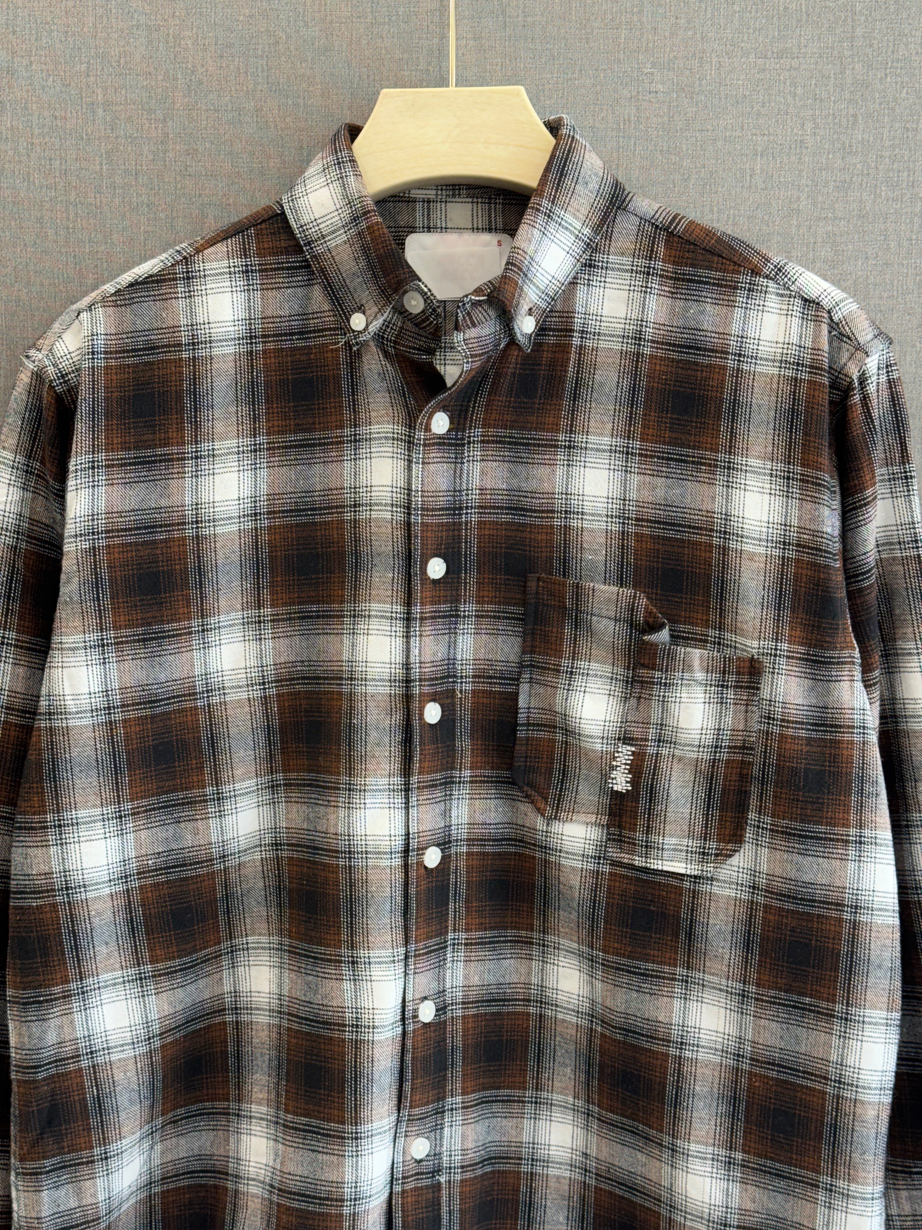 Flannel Check Shirt - Mocha Brown