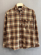 Flannel Check Shirt - Rust Brown