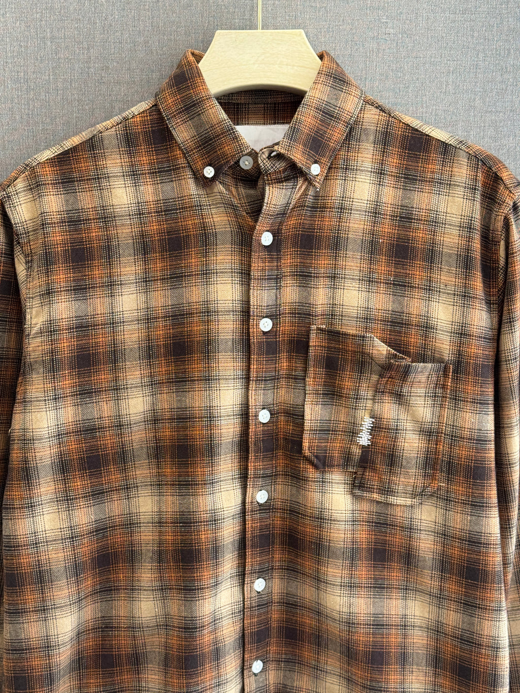 Flannel Check Shirt - Rust Brown