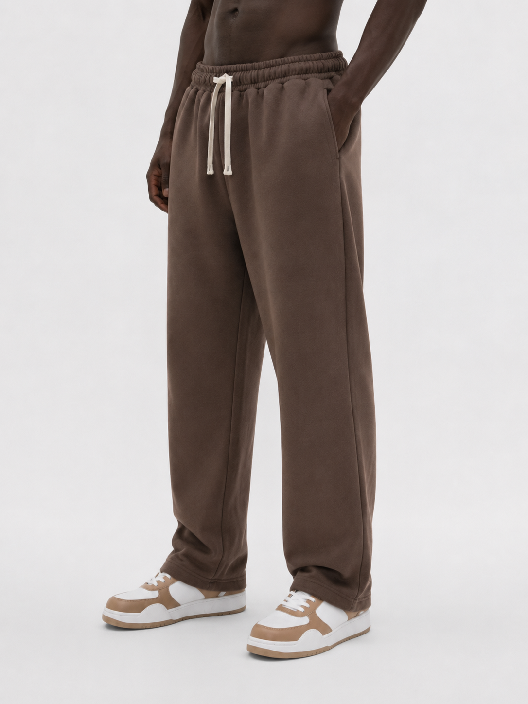 Straight Fit Track Pant - Mocha Brown