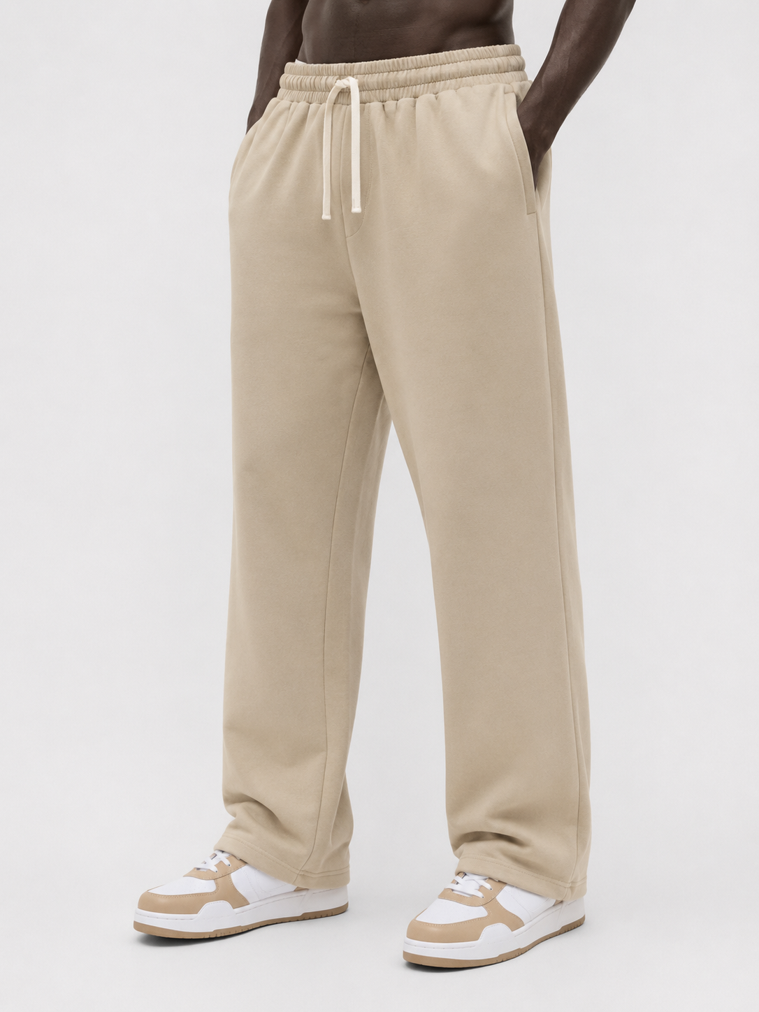 Straight Fit Track Pant - Sand Beige