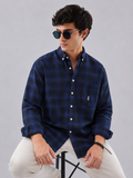 Flannel Check Shirt - Midnight Blue