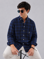 Flannel Check Shirt - Midnight Blue
