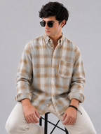 Flannel Check Shirt - Sand Beige