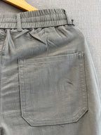 Cotton Linen Straight Fit Pant - Grey Olive