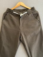 Cotton Linen Straight Fit Pant - Coffee Brown