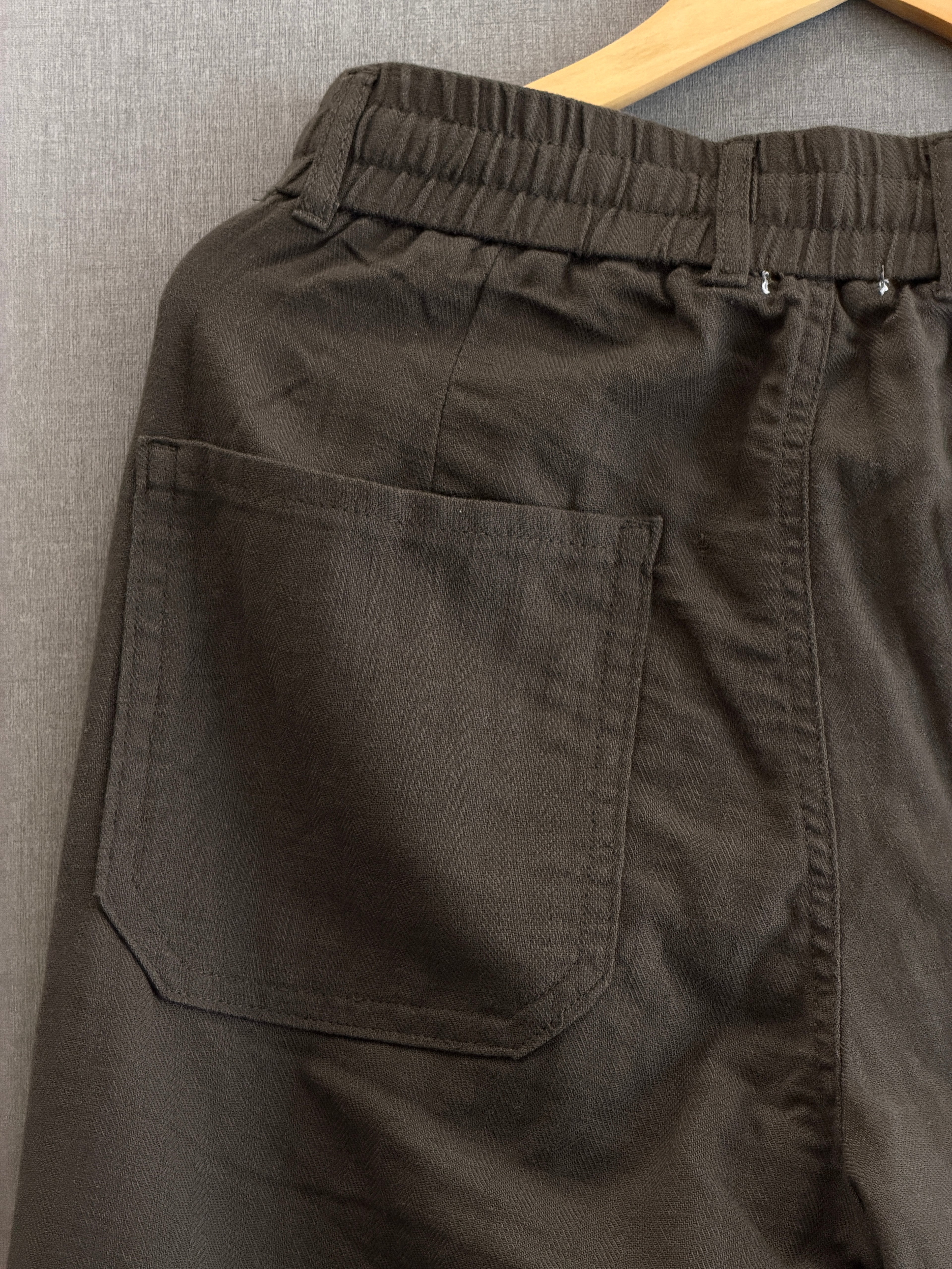 Cotton Linen Straight Fit Pant - Coffee Brown