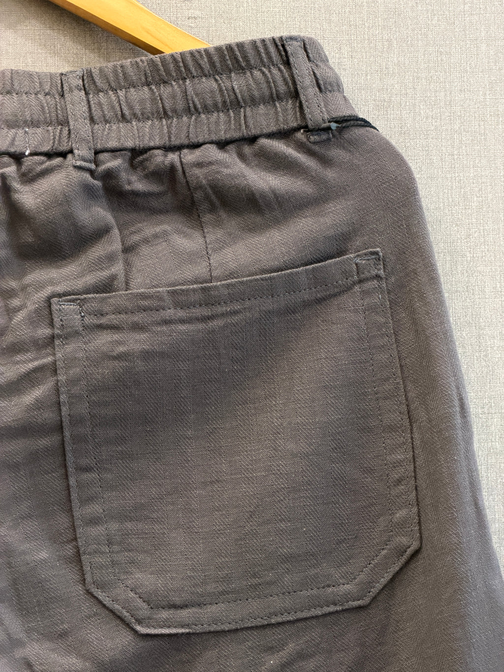 Cotton Linen Straight Fit Pant - Charcoal Grey