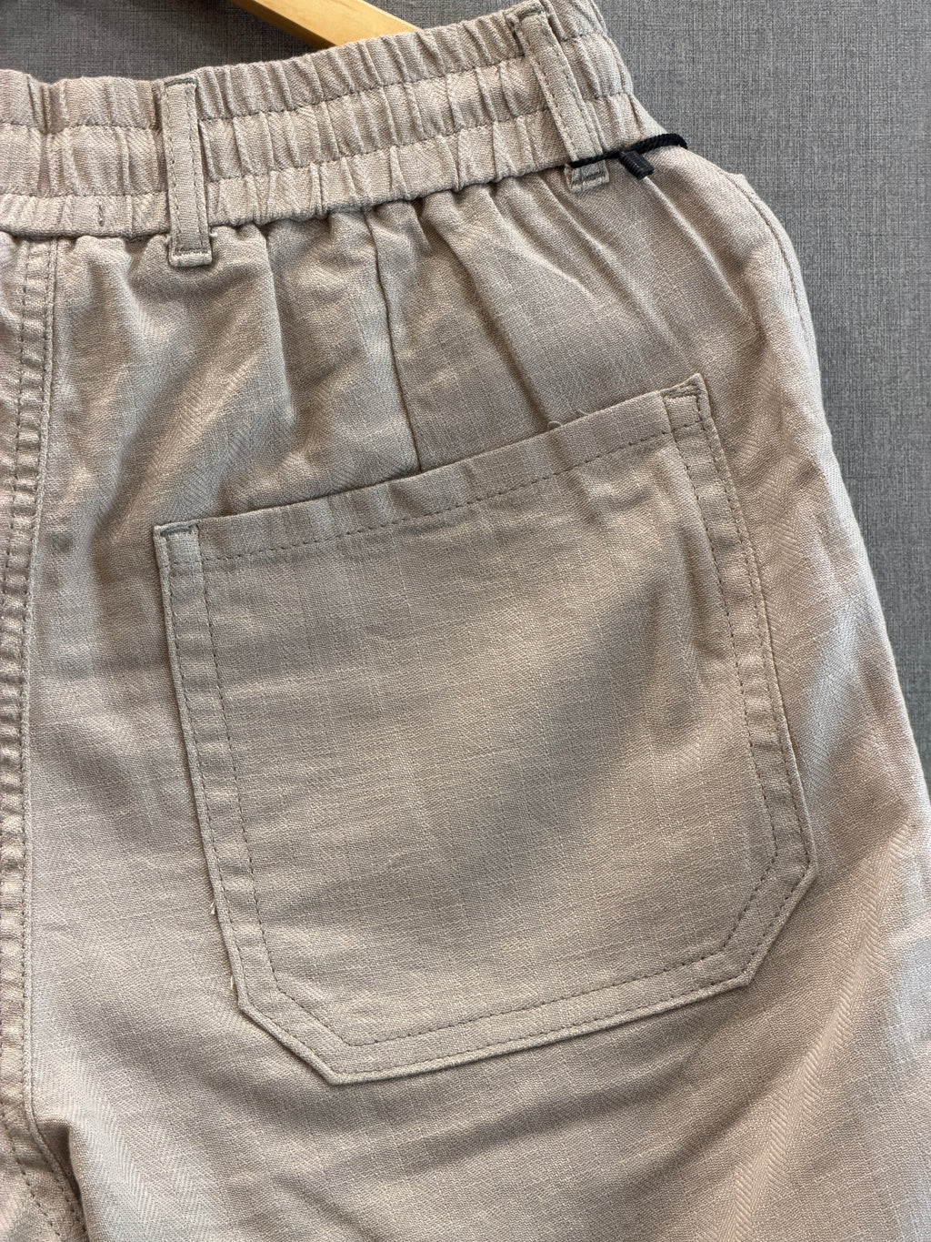 Cotton Linen Straight Fit Pant - Stone Beige