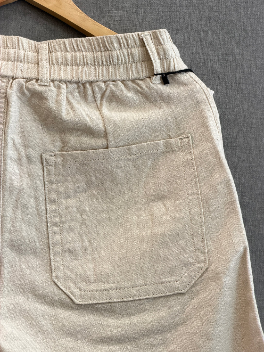 Cotton Linen Straight Fit Pant - Sand Beige