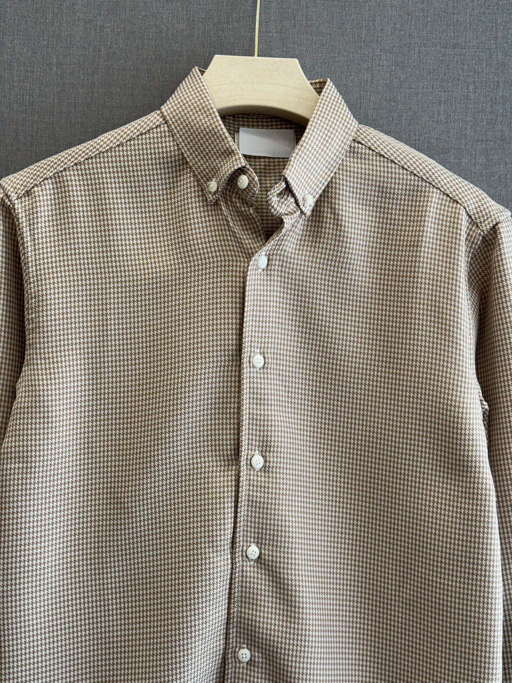 Micro Check Oxford Shirt - Amber Brown