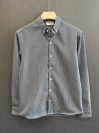 Micro Check Oxford Shirt - Charcoal Black