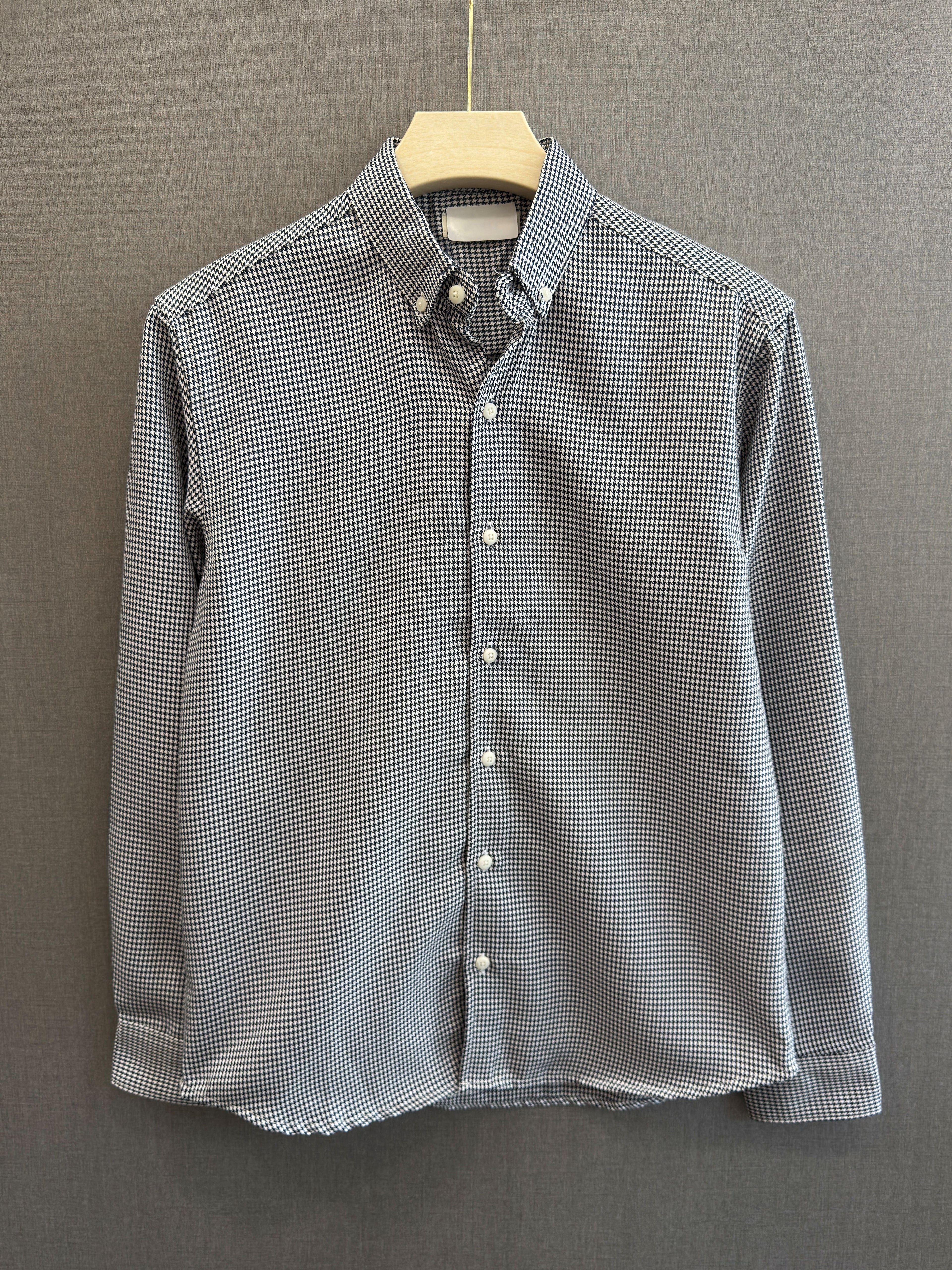 Micro Check Oxford Shirt - Charcoal Black