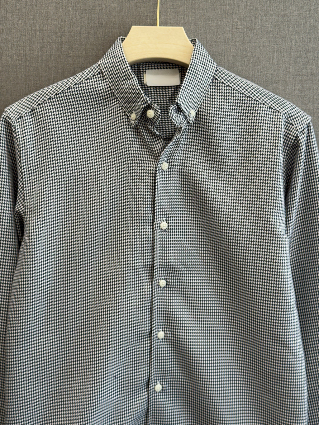 Micro Check Oxford Shirt - Charcoal Black
