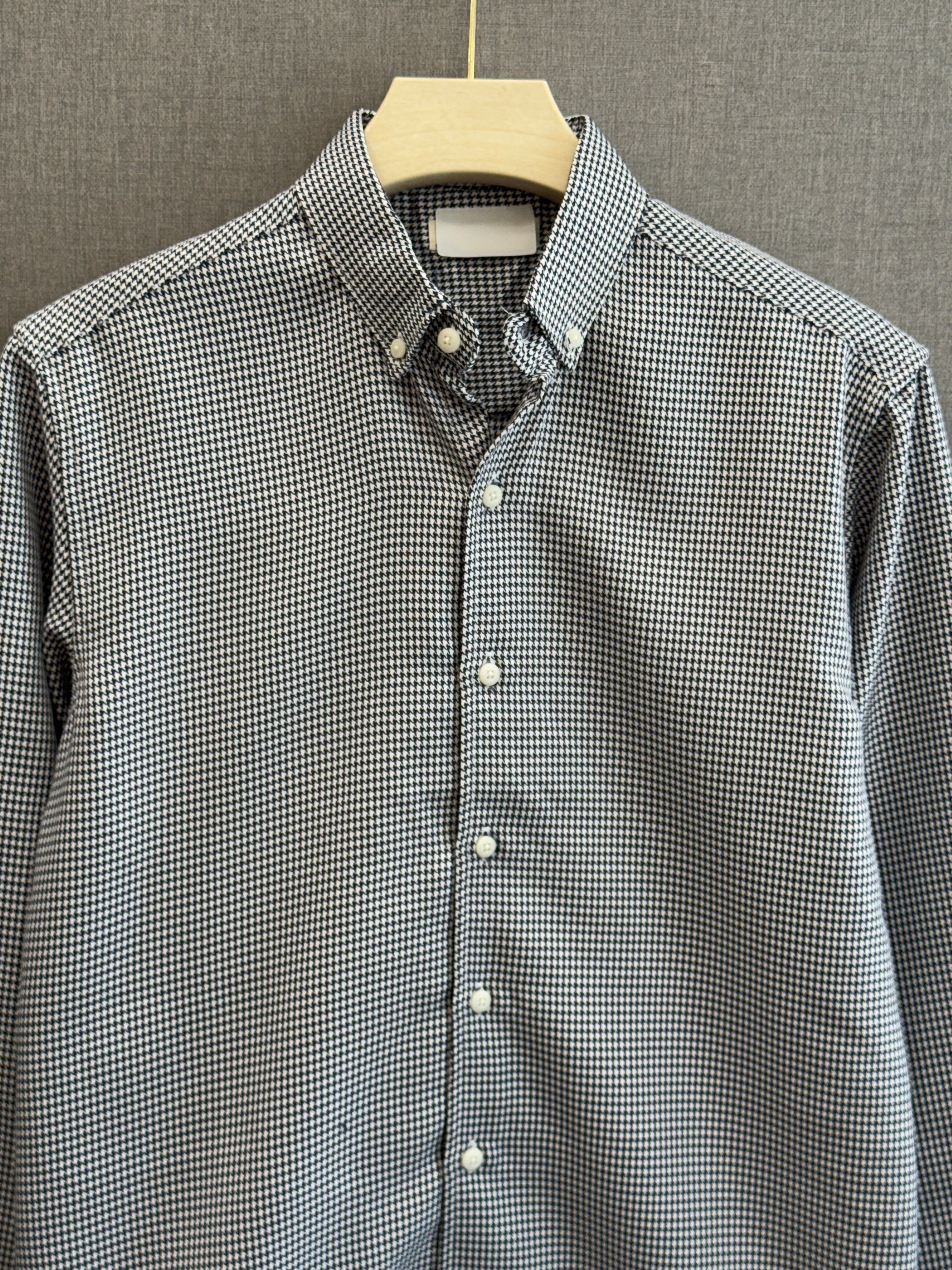 Micro Check Oxford Shirt - Charcoal Black