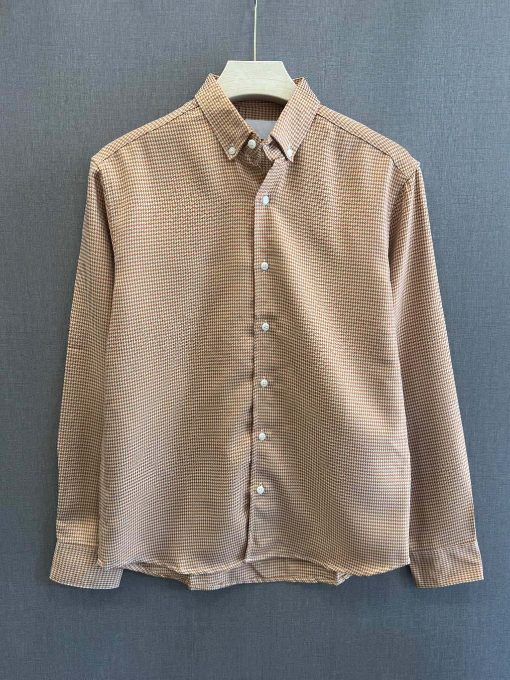 Micro Check Oxford Shirt - Rust Orange
