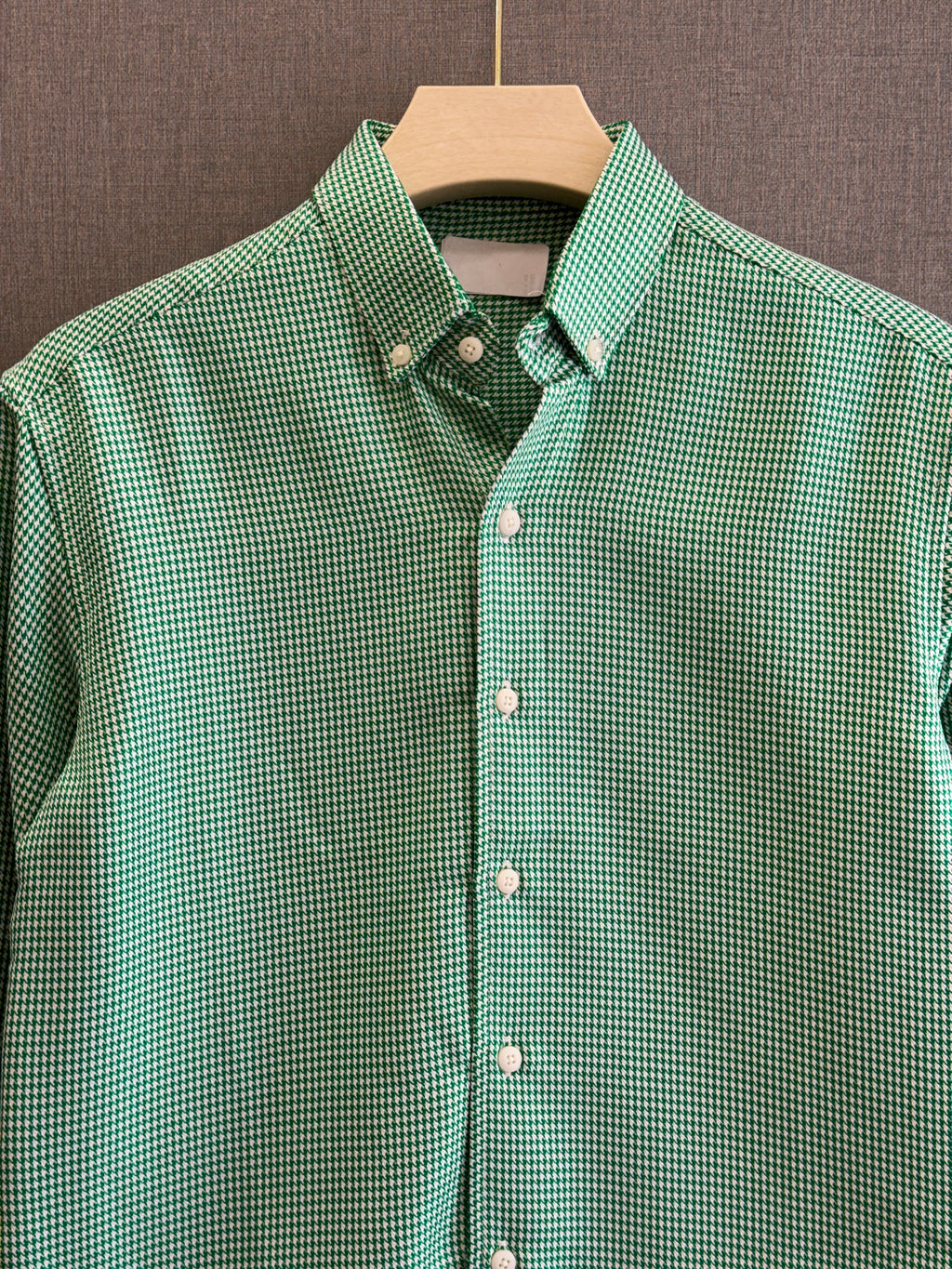 Micro Check Oxford Shirt - Emerald Green