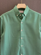 Micro Check Oxford Shirt - Emerald Green