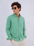 Micro Check Oxford Shirt - Emerald Green