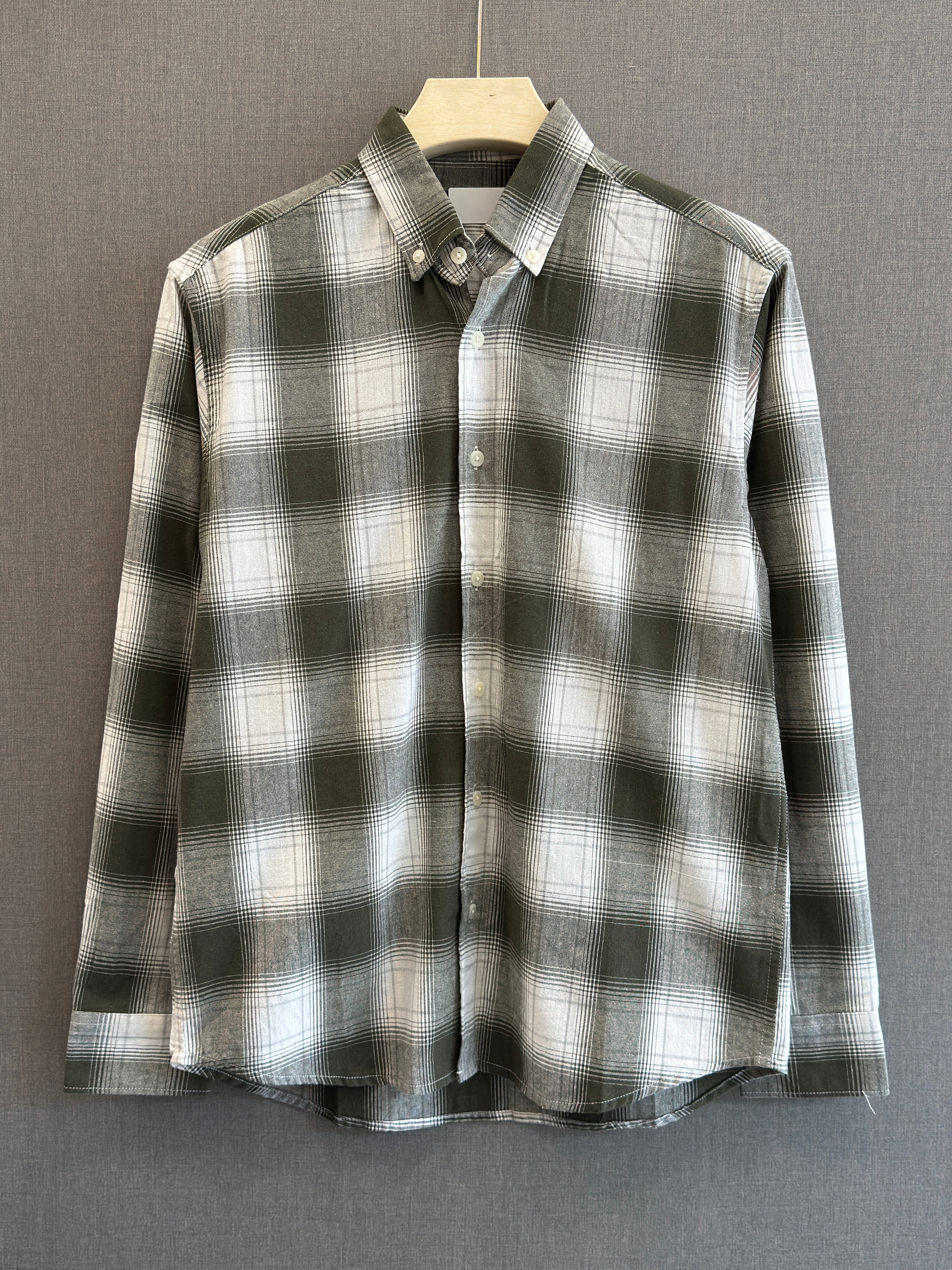 Signature Check Shirt - Olive Grey