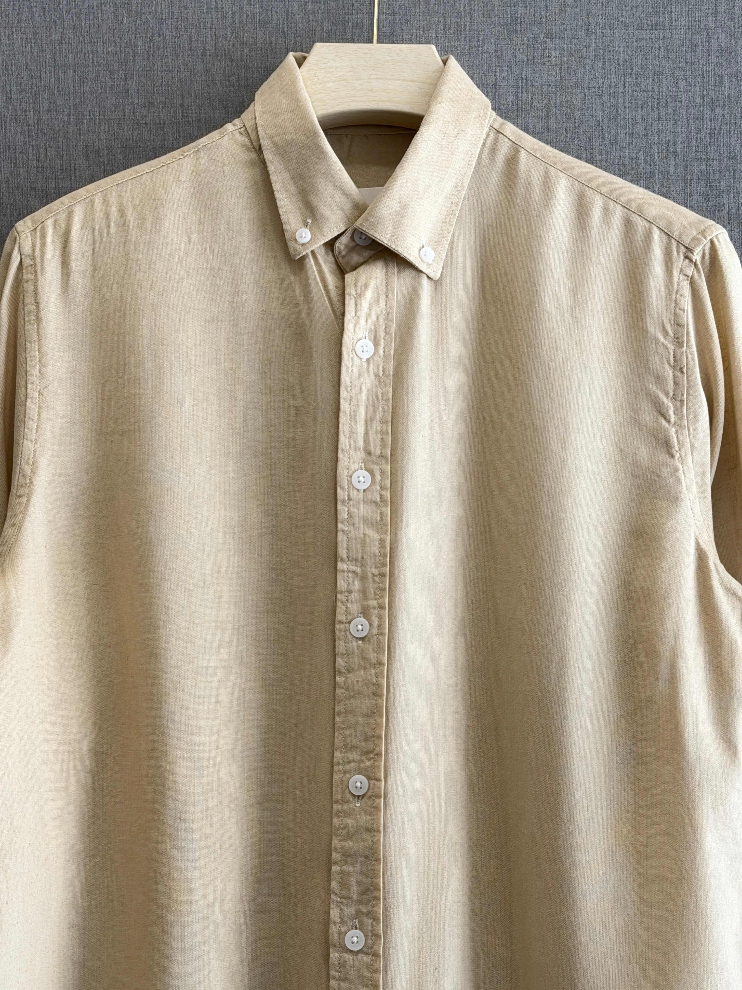 Auraa Linen Shirt – Sand Beige