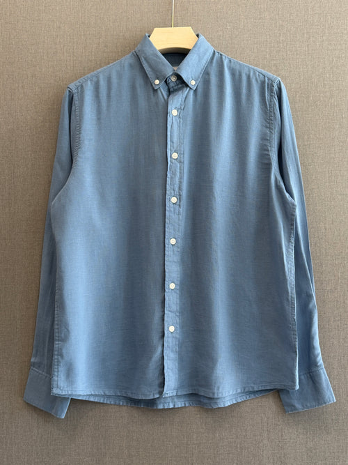 Auraa Linen Shirt – Dusty Blue