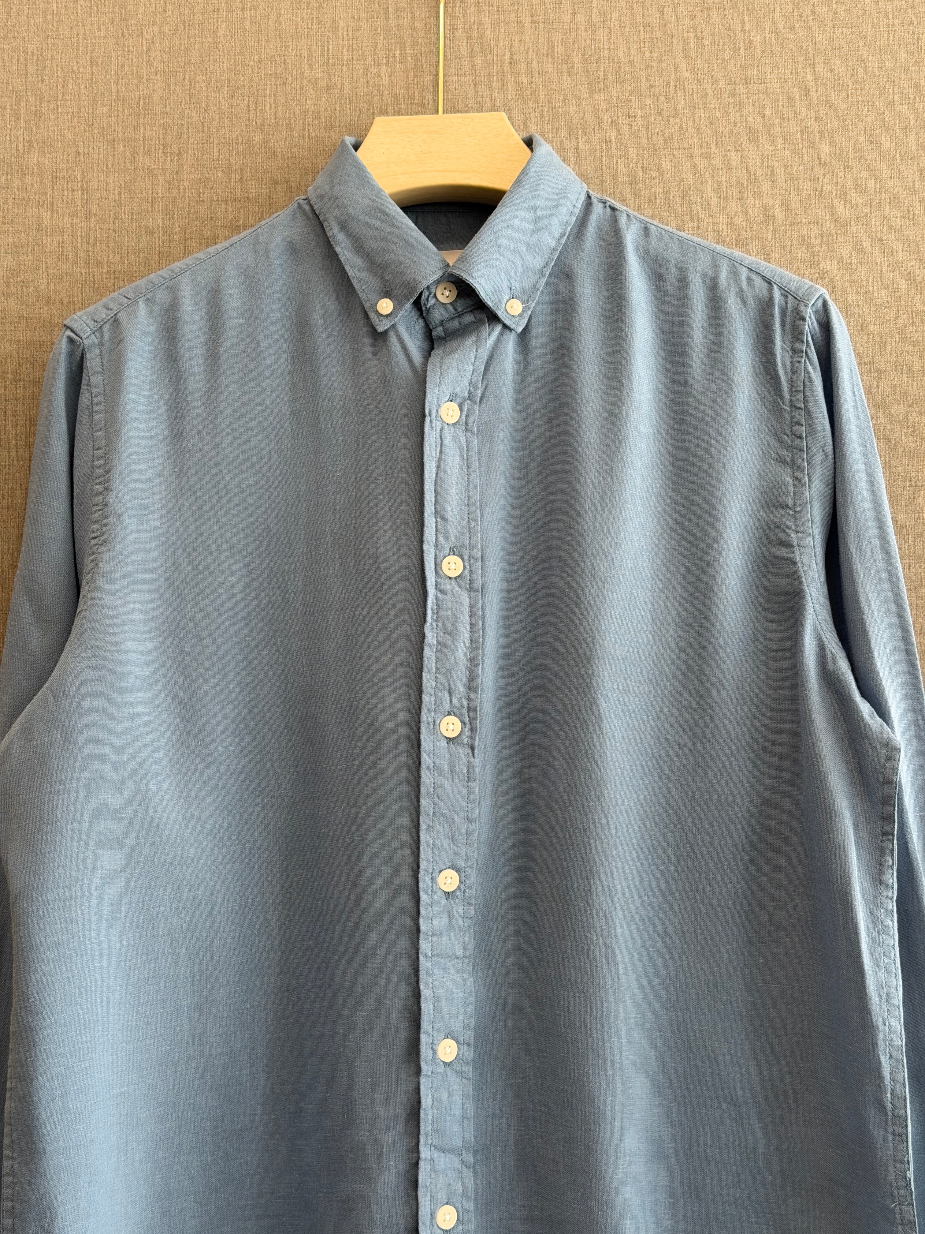 Auraa Linen Shirt – Dusty Blue