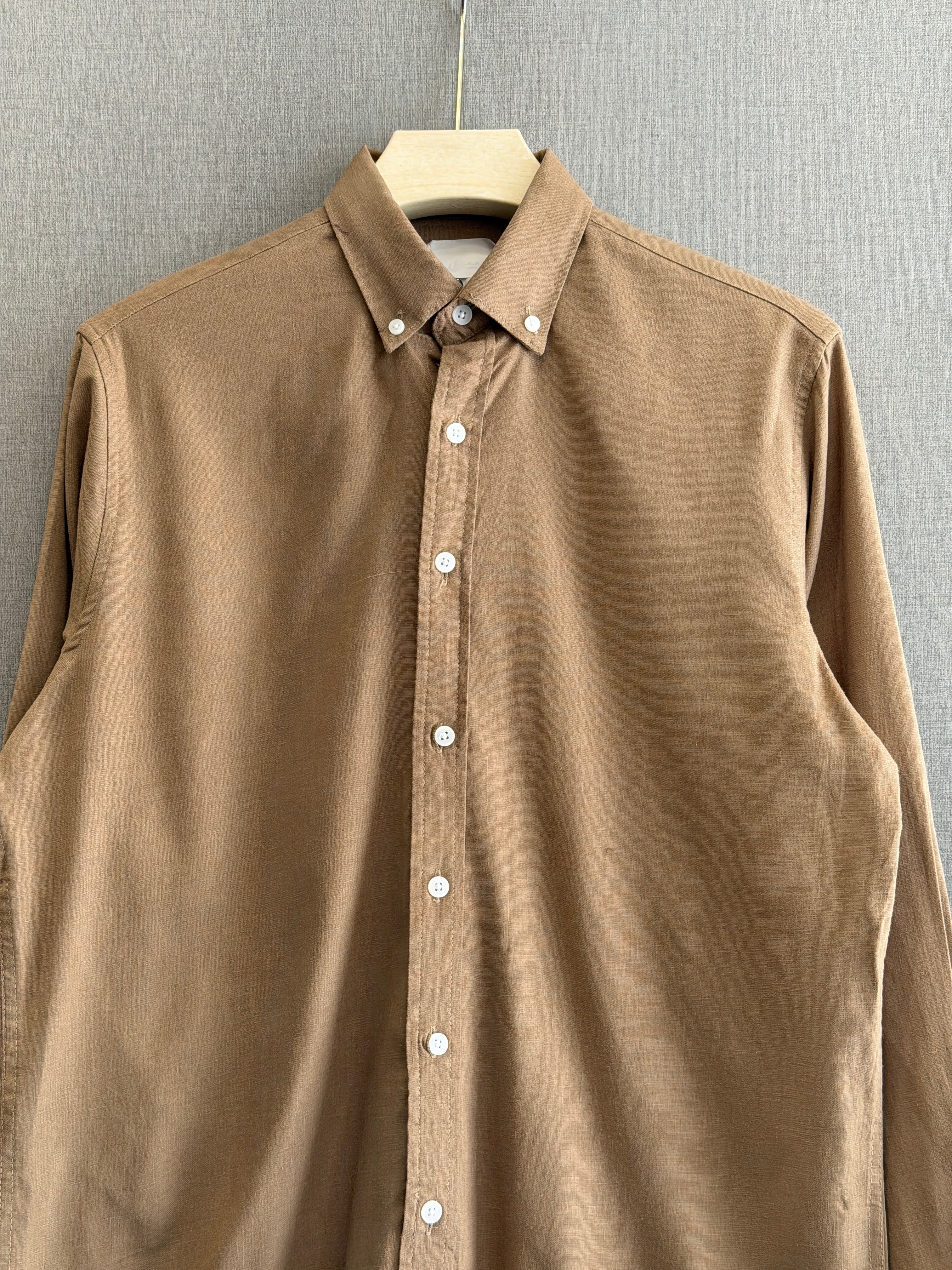 Auraa Linen Shirt – Camel Beige