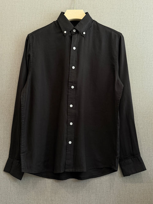 Auraa Linen Shirt – Jet Black