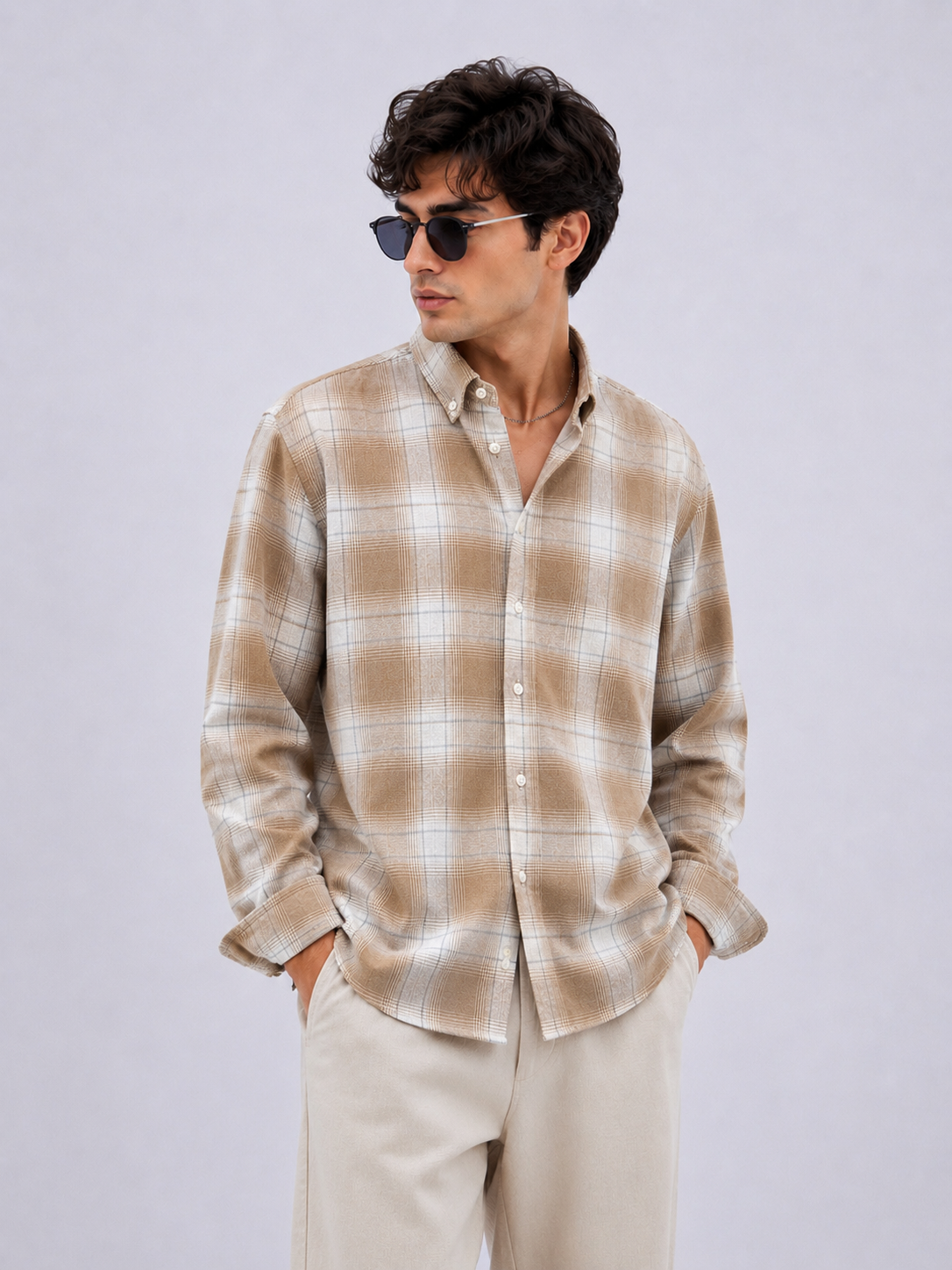 Signature Check Shirt - Sand Beige