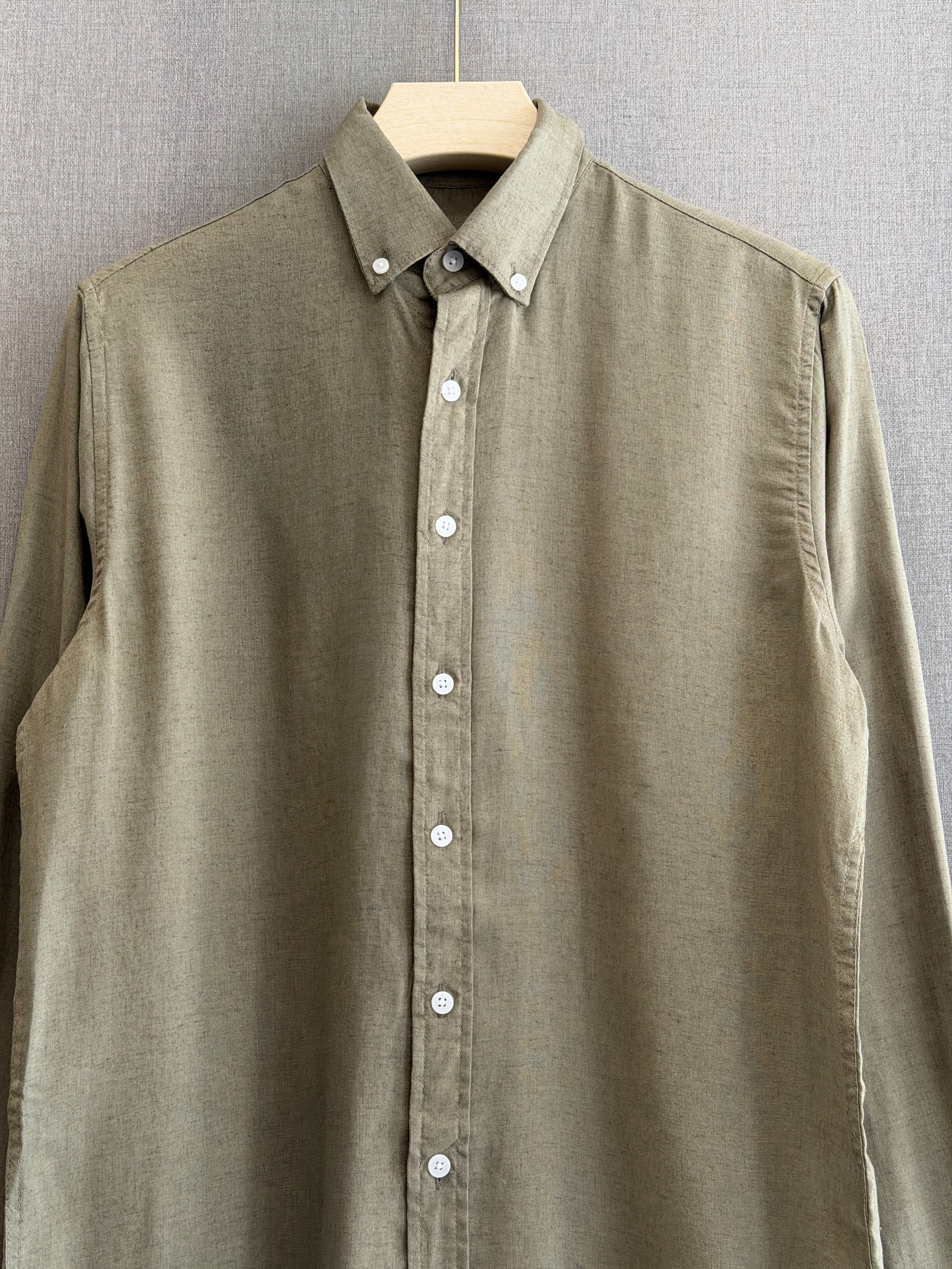Auraa Linen Shirt – Sage Green