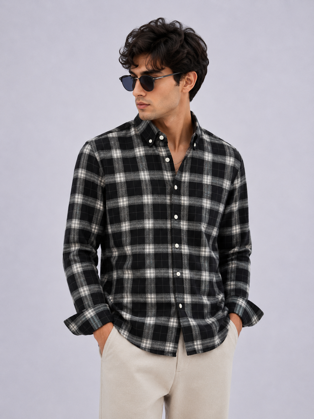 Signature Check Shirt - Black Ash