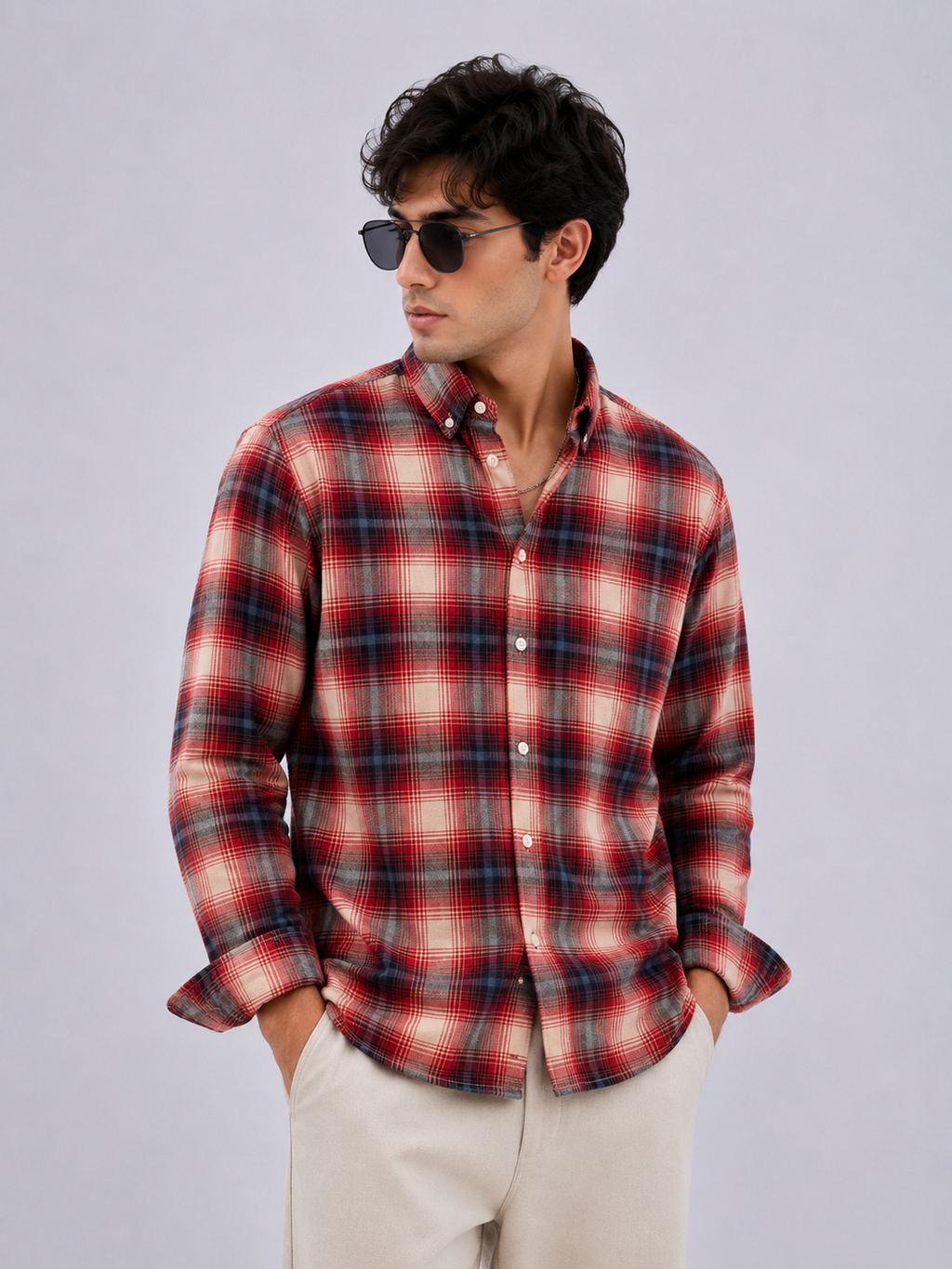 Signature Check Shirt - Crimson Red