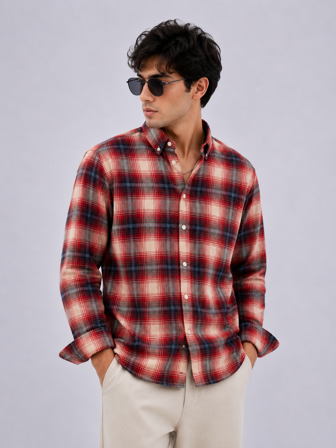 Signature Check Shirt - Crimson Red