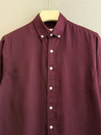Auraa Linen Shirt – Wine Burgundy